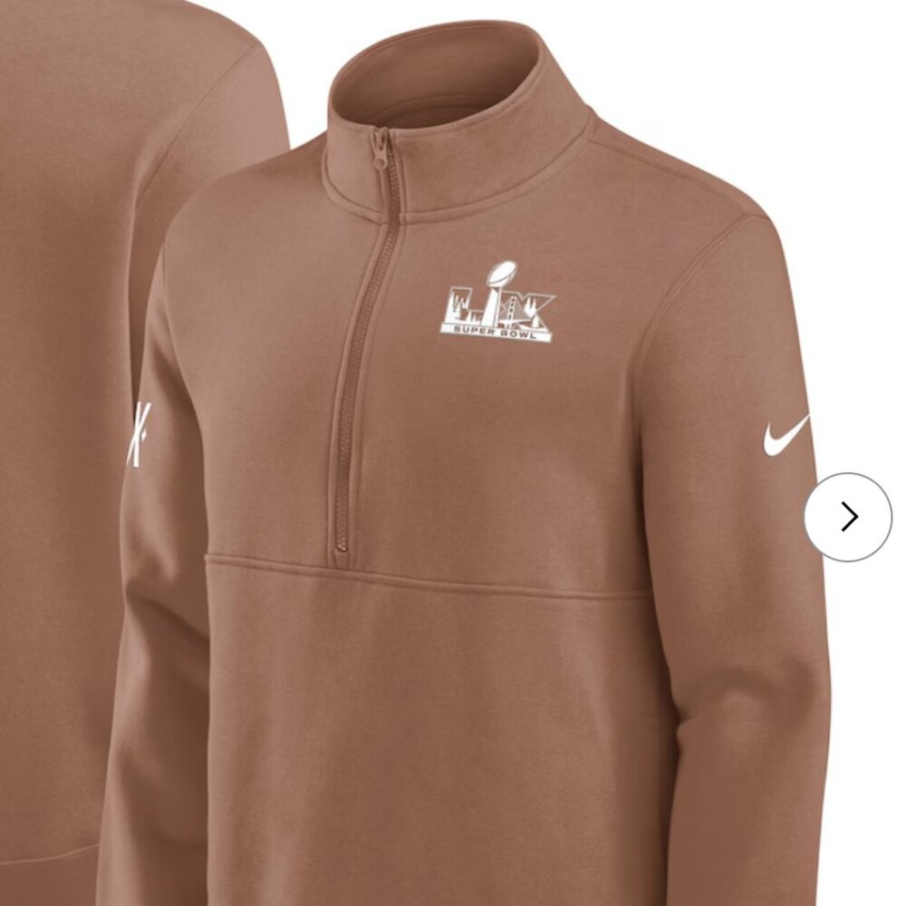 NWT Men's Super Bowl LX Nike Brown Half-Zip Pullover Size: M